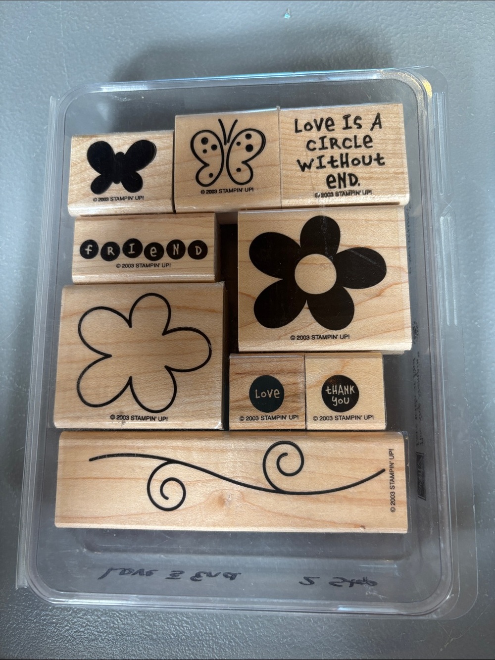 Stampin’ Up! Love Without End 2003 Two-Step Stampin’ 9 Pc Rubber Stamp Set
